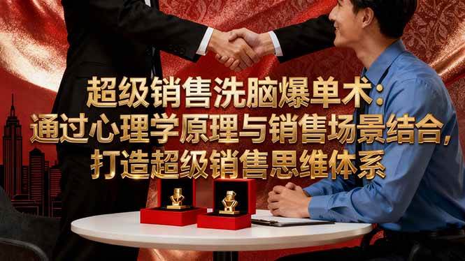(16370期)超级销售洗脑爆单术:通过心理学原理与销售场景结合,打造超级销售思维体系-立业有术