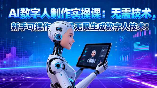 (16376期)AI数字人制作实操课:无需技术,新手可操作,免费无限生成数字人技术!-立业有术