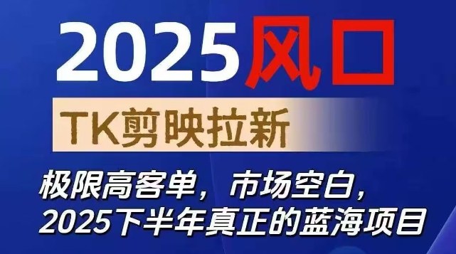 2025风口TK剪映capcut拉新项目,极限高客单,市场空白,2025下半年真正的蓝海项目-立业有术