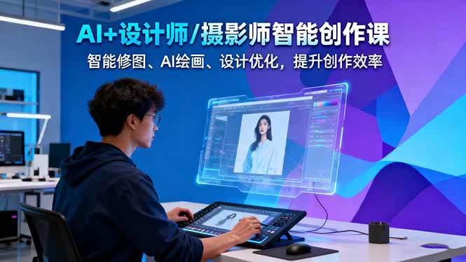 AI+设计师/摄影师智能创作课:智能修图、AI绘画、设计优化,提升创作效率-立业有术