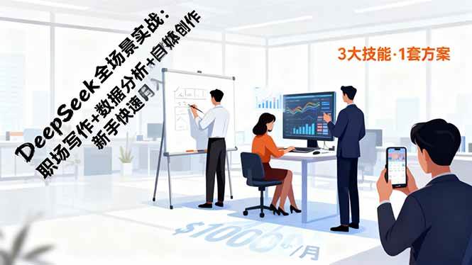 (16418期)DeepSeek全场景实战:职场写作+数据分析+自媒体创作,新手快速月入过万-立业有术