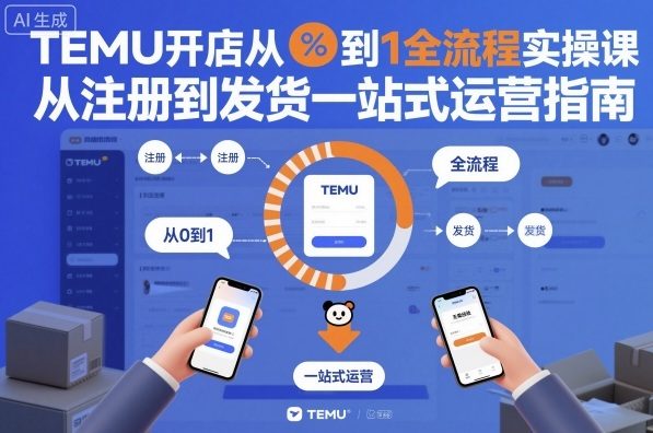 TEMU开店从0到1全流程实操课,从注册到发货一站式运营指南-立业有术