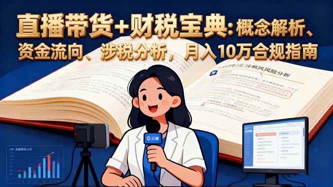 (16444期)直播带货+财税宝典:概念解析、资金流向、涉税分析,月入10万合规指南-立业有术