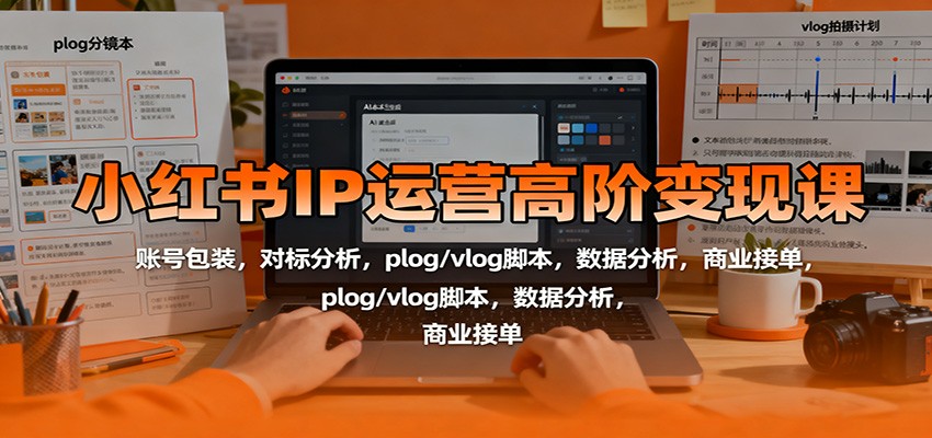 小红书IP运营高阶变现课:账号包装,对标分析,plog/vlog脚本,数据分析,商业接单-立业有术