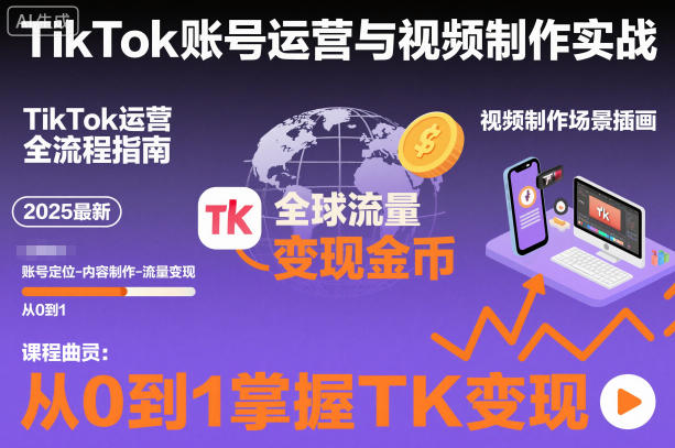 2025最新TikTok账号运营与视频制作实战全流程,从0到1掌握TK变现(含11月最新TK搬运技术)-立业有术