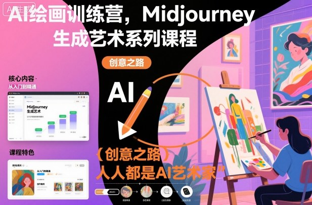 AI绘画训练营,Midjourney生成艺术系列课程,人人都是AI艺术家-立业有术