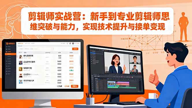 (16347期)剪辑师实战营:新手到专业剪辑师思维突破与能力,实现技术提升与接单变现