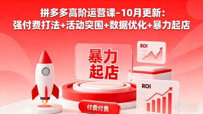 (16366期)拼多多高阶运营课-10月更新:强付费打法+活动突围+数据优化+暴力起店