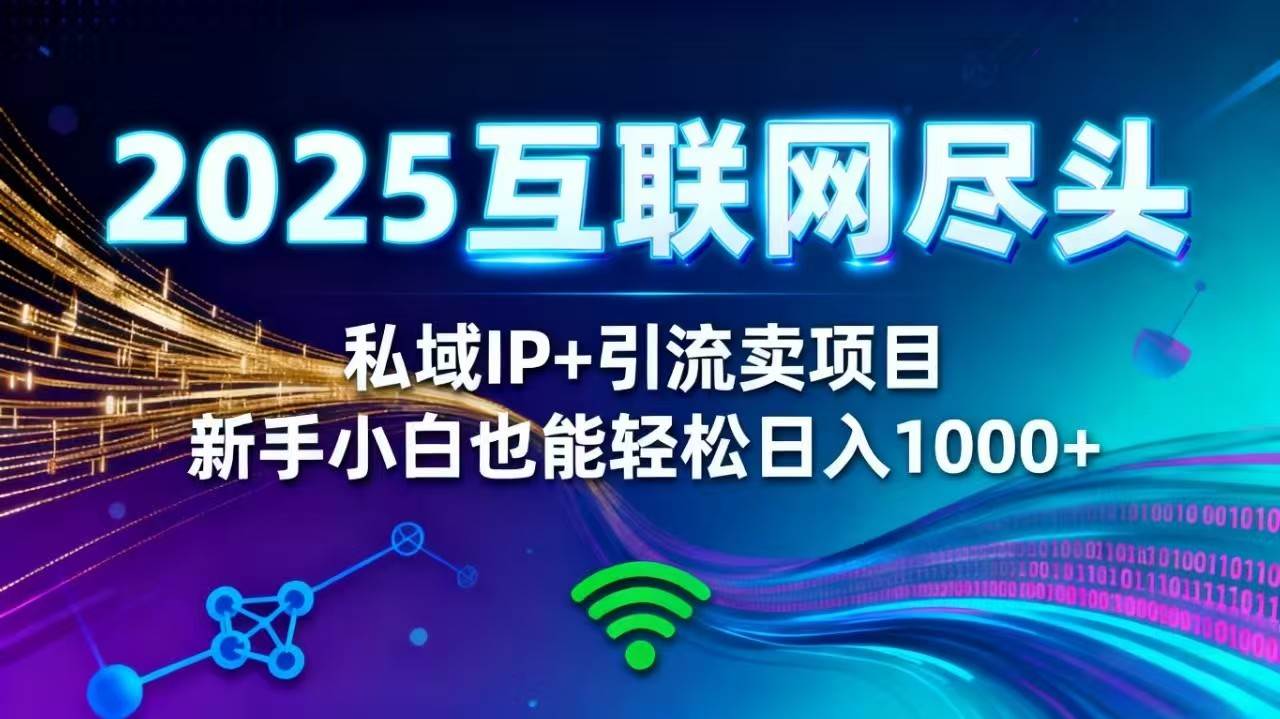 (16485期)2025网创尽头王炸项目!私域 IP + 精准引流,新手小白在家躺赚日入 1000+