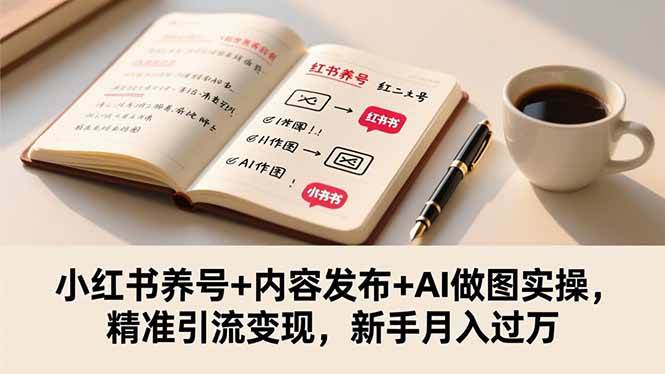 (16498期)小红书养号+内容发布+AI做图实操,精准引流变现,新手月入过万-立业有术