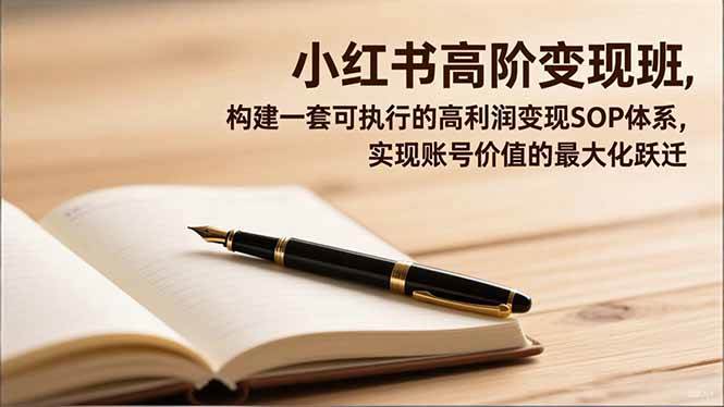 (16633期)小红书高阶变现班,构建一套可执行的高利润变现SOP体系,实现账号价值的最大化跃迁-立业有术