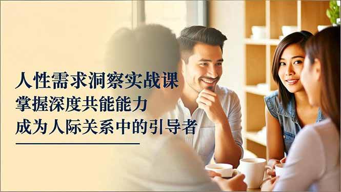 (16683期)人性需求洞察实战课,掌握深度共感能力,成为人际关系中的引导者-立业有术