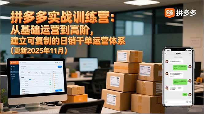 (16700期)拼多多实战训练营:从基础运营到高阶,建立可复制的日销千单运营体系(更新11月)-立业有术