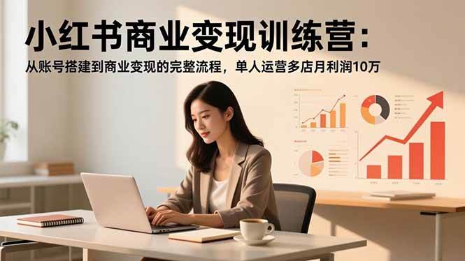 (16698期)小红书商业变现训练营:从账号搭建到商业变现的完整流程,单人运营多店月利润10万-立业有术