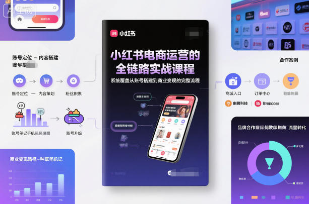 小红书电商运营的全链路实战课程,系统覆盖从账号搭建到商业变现的完整流程-立业有术