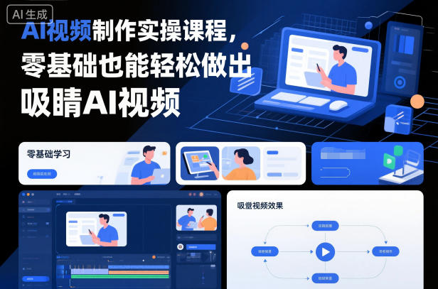 AI视频制作实操课程,零基础也能轻松做出吸睛AI视频-立业有术