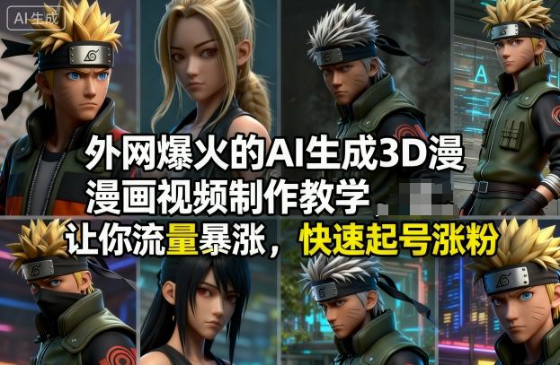 外网爆火的AI生成3D漫画视频制作教学,让你流量暴涨,快速起号涨粉!-立业有术