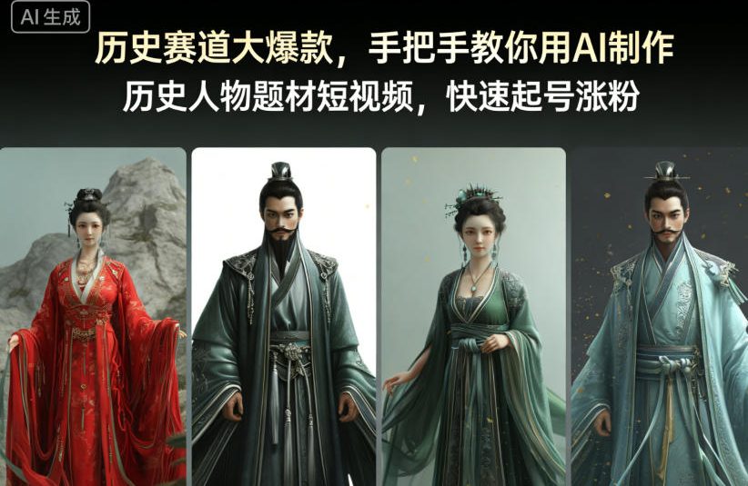 历史赛道大爆款,手把手教你用AI制作历史人物题材短视频,快速起号涨粉-立业有术