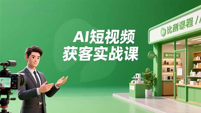 (16747期)AI短视频获客实战课,数字人创作、实体行业应用、精准引流,30天获取客源月入6万+