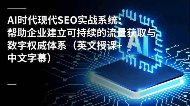 (16760期)AI时代现代SEO实战系统:帮助企业建立可持续的流量获取与数字权威体系(英文授课+中文字幕)-立业有术