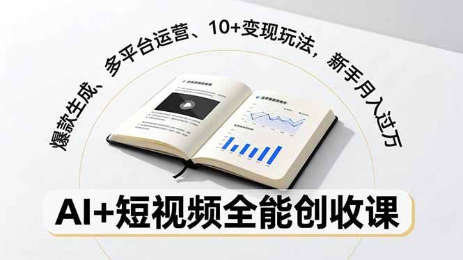 (16773期)AI+短视频全能创收课,爆款生成、多平台运营、10+变现玩法,新手月入过万-立业有术