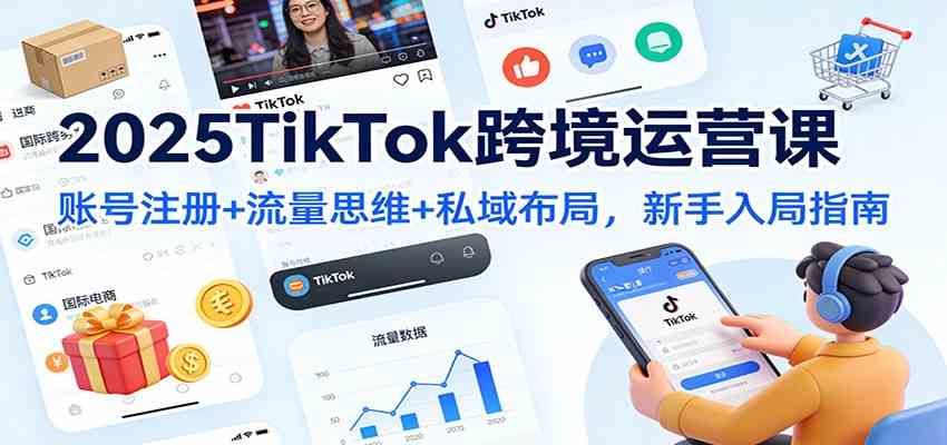2025TikTok跨境运营课:账号注册+流量思维+私域布局,新手入局指南-立业有术