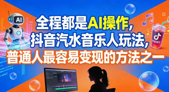 全程都是AI操作,抖音汽水音乐人玩法,普通人最容易变现的方法之一-立业有术