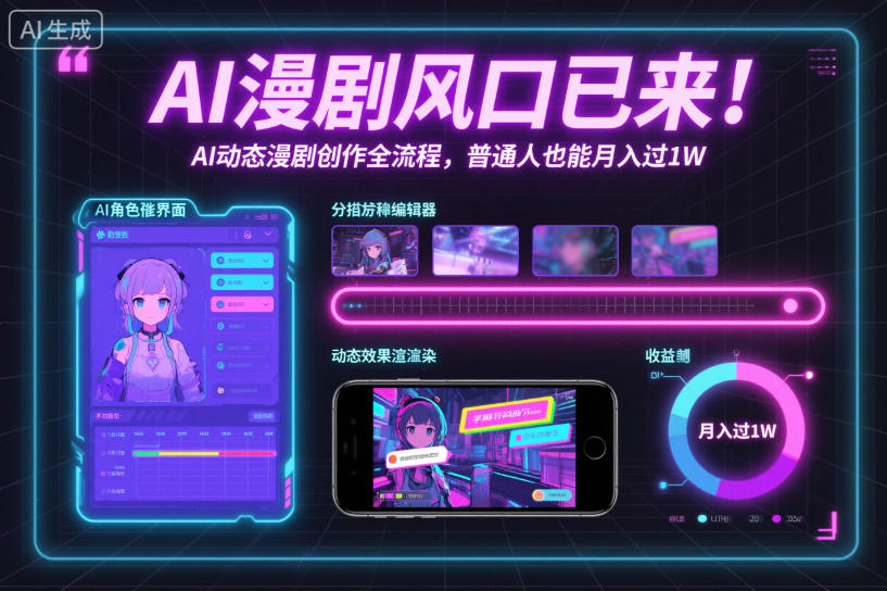 AI漫剧风口已来!AI动态漫剧创作全流程,普通人也能月入过1W-立业有术