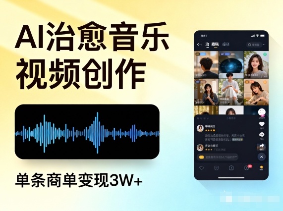AI做治愈音乐视频,多平台投稿,单条商单变现3W+-立业有术