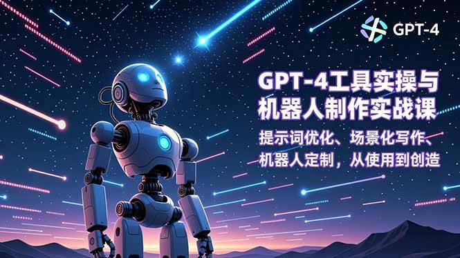 (16837期)GPT-4工具实操与机器人制作实战课:提示词优化、场景化写作、机器人定制,从使用到创造-立业有术