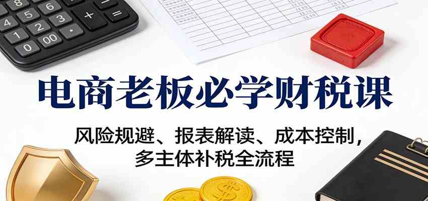 电商老板必学财税课:风险规避、报表解读、成本控制,多主体补税全流程-立业有术