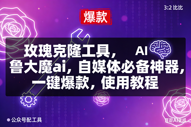 (16855期)玫瑰克隆,鲁大魔ai,自媒体必备神器,一键爆款工具,详细介绍和。使用教程-立业有术