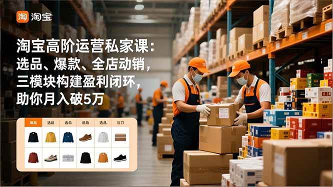 (16865期)淘宝高阶运营私家课:选品、爆款、全店动销,三模块构建盈利闭环,助你月入破5万-立业有术