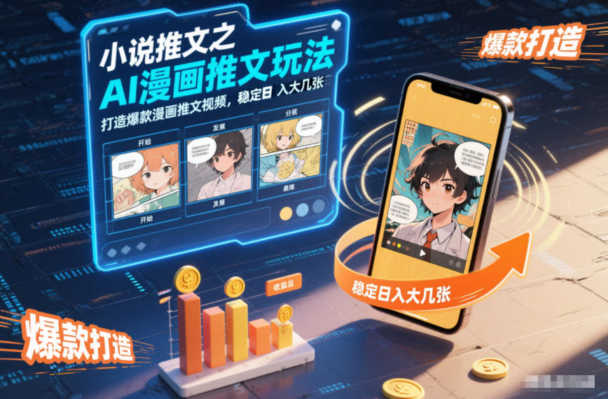 小说推文之AI漫画推文玩法,打造爆款漫画推文视频,稳定日入大几张-立业有术