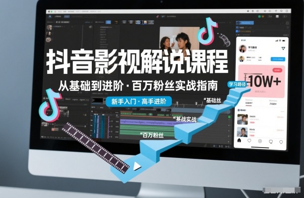 抖音百万粉丝影视解说课程,基础到进阶课,适合新手和进阶学习-立业有术