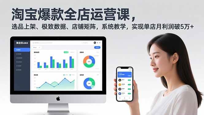 (16928期)淘宝爆款全店运营课2.0,选品上架、极致数据、店铺矩阵,系统教学,实现单店月利润破5万+