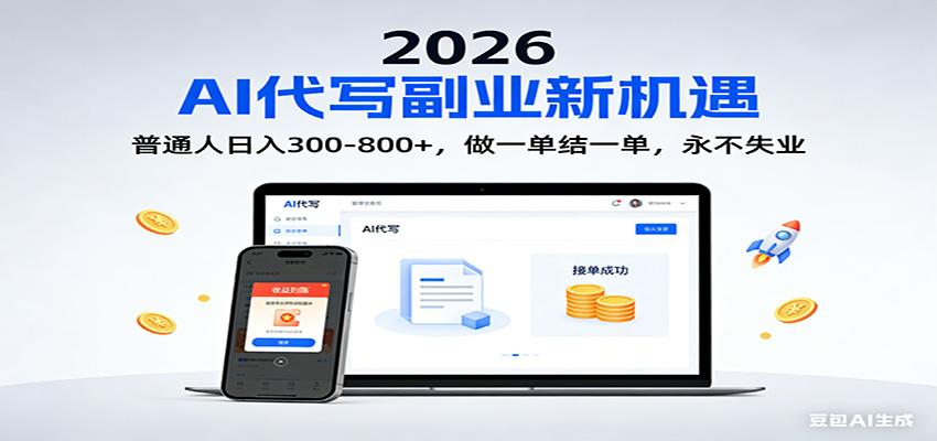 2026 副业首选!AI 代写日入 300-800,普通人0门槛,做一单结一单!-立业有术