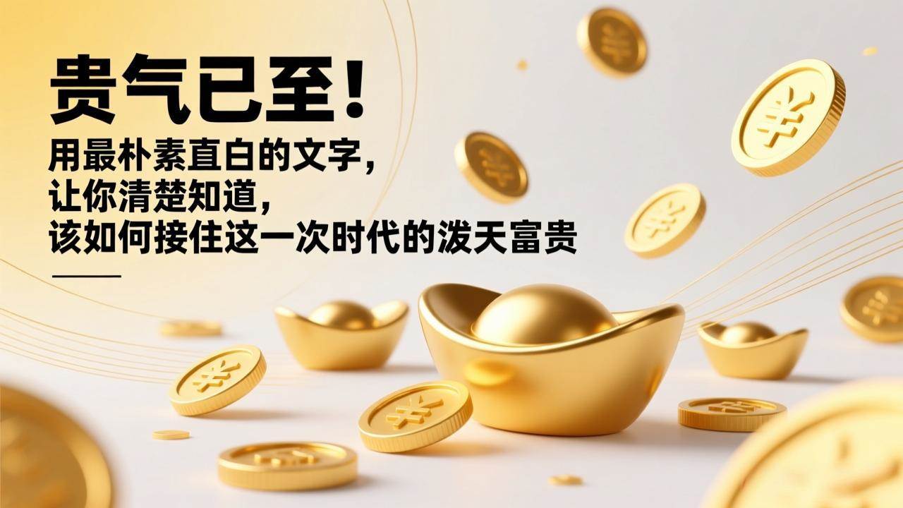(17049期)付费文章:贵气已至!用最朴素直白的文字,让你清楚知道,该如何接住这一次时代的泼天富贵