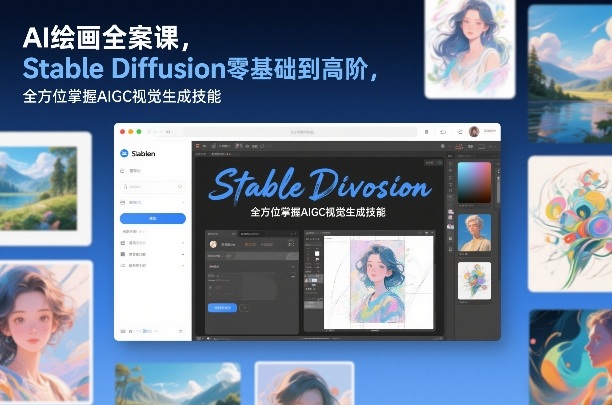 AI绘画全案课,Stable Diffusion零基础到高阶,全方位掌握AIGC视觉生成技能-立业有术