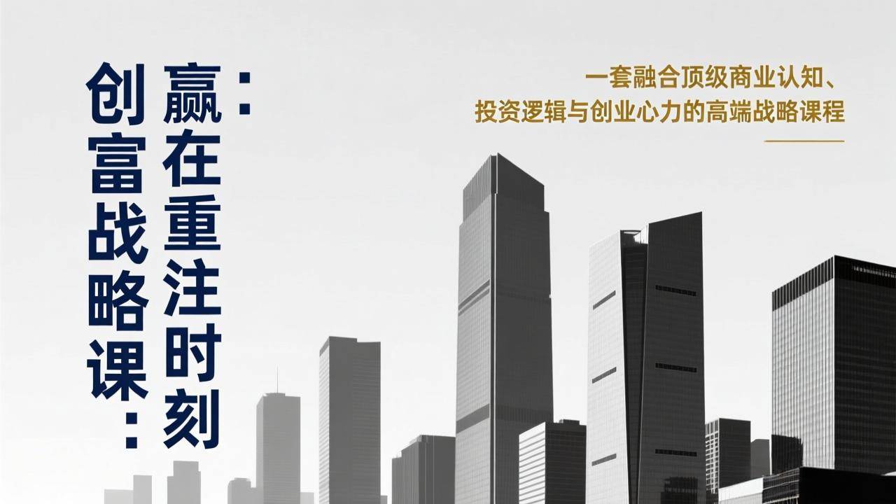 (17337期)《创富战略课:赢在重注时刻》一套融合顶级商业认知、投资逻辑与创业心力的高端战略课程-立业有术