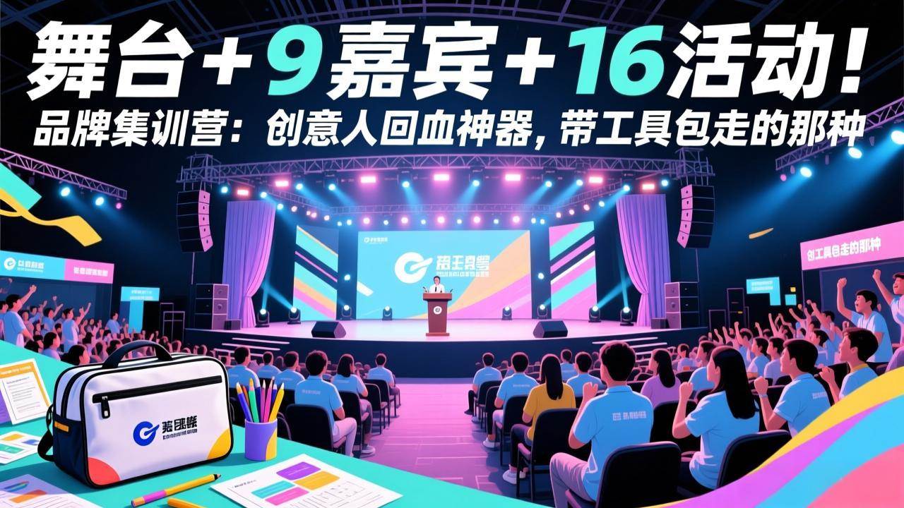 (17413期)舞台 + 9 嘉宾 + 16 活动!品牌集训营:创意人回血神器,带工具包走的那种-立业有术