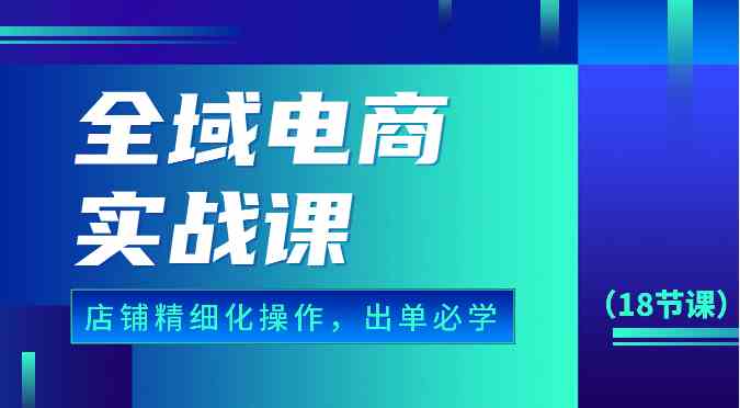 全域电商实战课，个人店铺精细化操作流程，出单必学内容（18节课）-立业有术