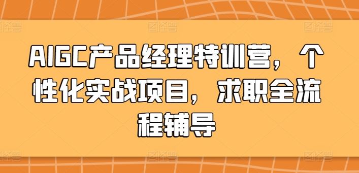 AIGC产品经理特训营，个性化实战项目，求职全流程辅导-立业有术