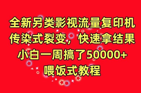 全新另类影视流量复印机，传染式裂变，快速拿结果，小白一周搞了50000+，喂饭式教程【揭秘】-立业有术