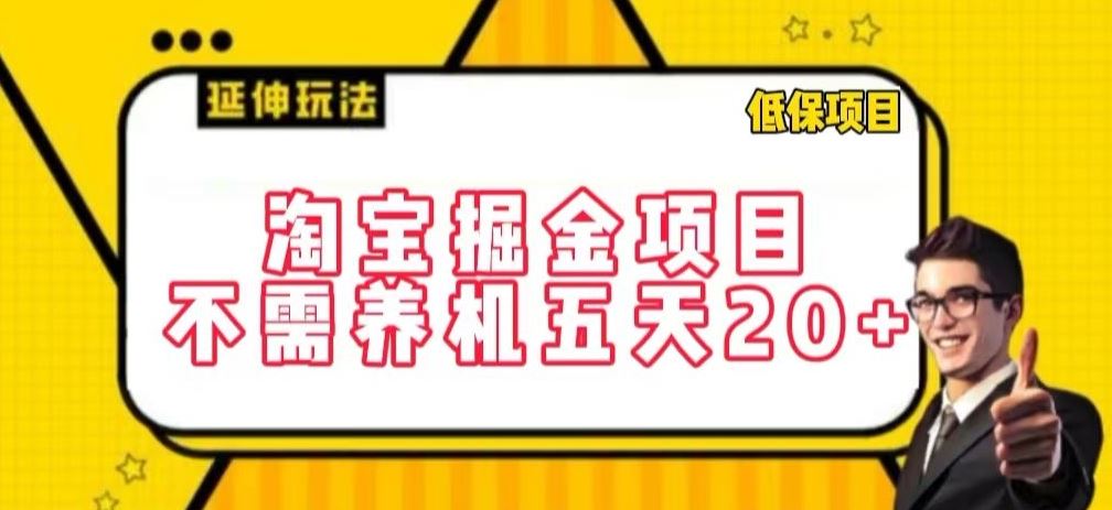 淘宝掘金项目，不需养机，五天20+，每天只需要花三四个小时【揭秘】-立业有术