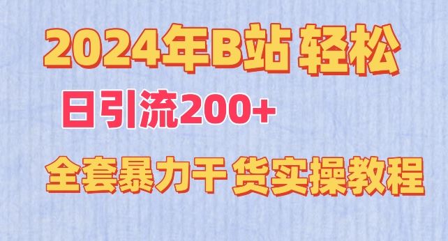 2024年B站轻松日引流200+的全套暴力干货实操教程【揭秘】-立业有术
