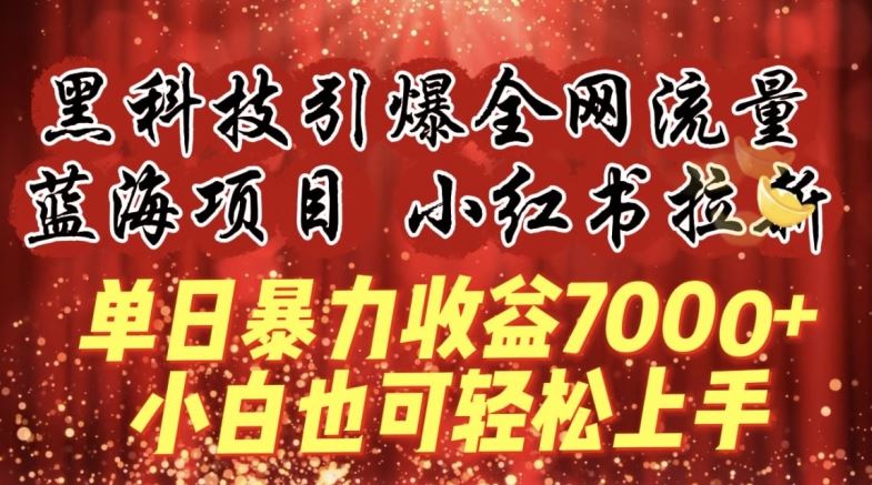 蓝海项目!黑科技引爆全网流量小红书拉新，单日暴力收益7000+，小白也能轻松上手【揭秘】-立业有术