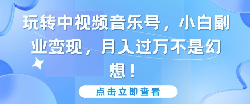 玩转中视频音乐号，小白副业变现，月入过万不是幻想【揭秘】-立业有术