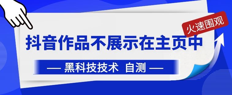 抖音黑科技：抖音作品不展示在主页中【揭秘】-立业有术