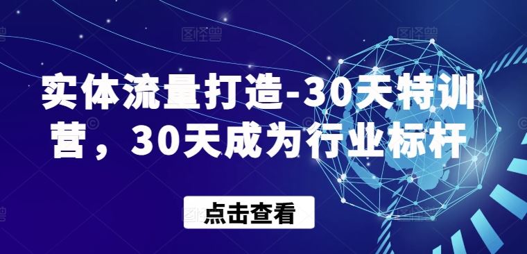 实体流量打造-30天特训营，30天成为行业标杆-立业有术